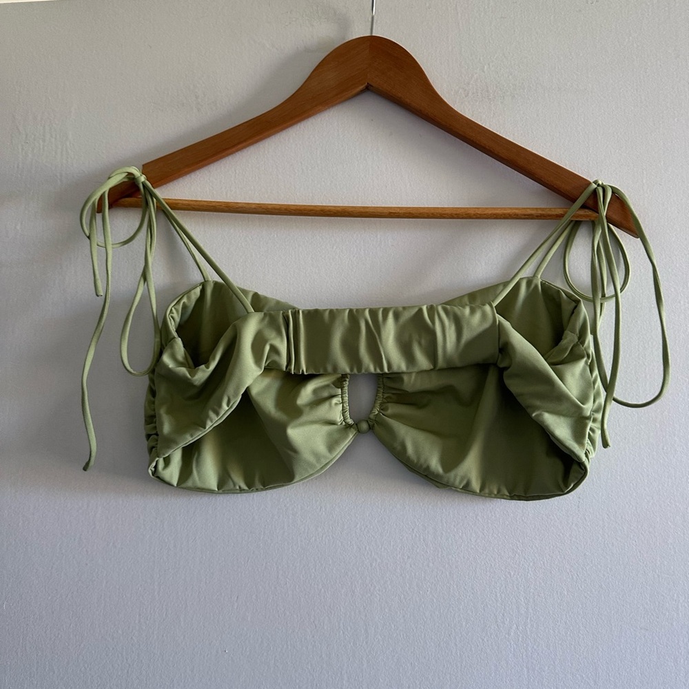 Tularosa Green Moss Luella Bead Accent Bikini Top size XL EUC - Picture 8 of 9